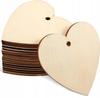 Wooden hearts for hanging with a hole 50 pcs for a car for a Christmas tree 10 cm