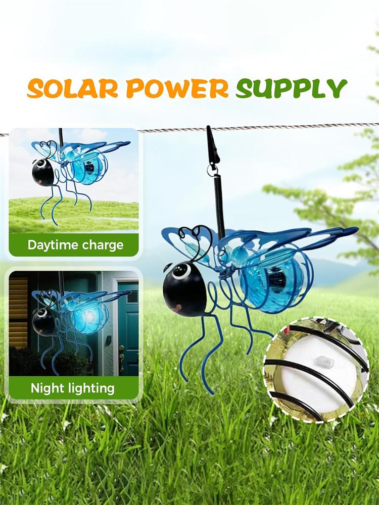 Outdoor Hanging Solar Bee Light Garden Lights Decoration Solar Bee Lights Outdoor Weatherproof Hanging Bee Light Yard Decoration