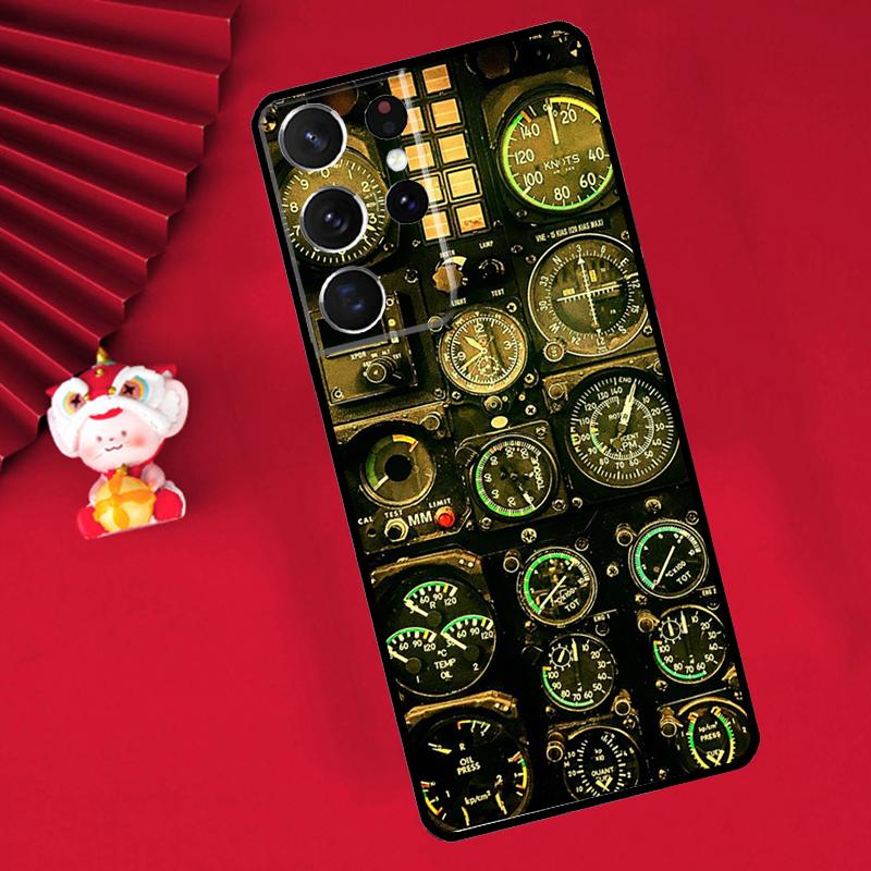 Aviation Airplane Instrument Case For Samsung Galaxy S24 S23 S25 S26 Ultra S20 FE S21 S22 Plus S10 S25 FE Cover Funda