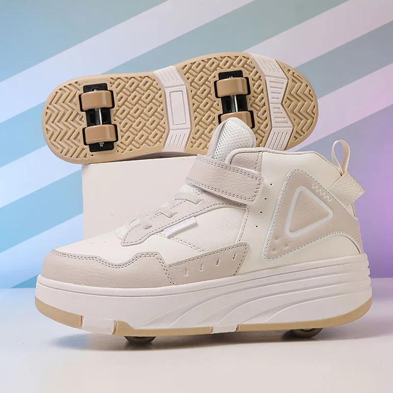 

Детские роликовые коньки обувь 4 колеса регулируемые легкие для девочек 4-12 лет удобные безопасные спортивные для уличных игр кроссовки 31 хаки