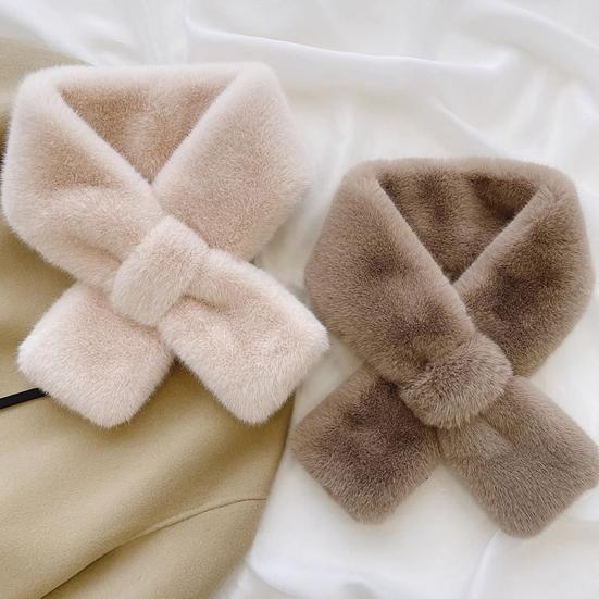 Damen Halstuch Einfarbig Weiche Haptik Warm Winddicht Kältebeständig Nackenwärmer Verdickt Kältebeständig