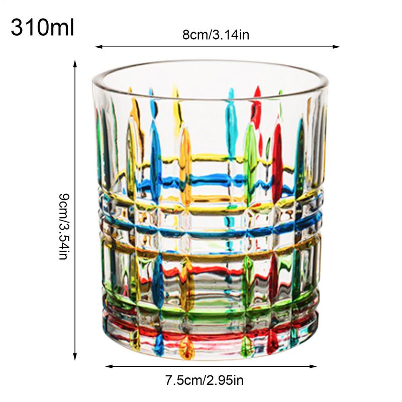 Drinking Glass Wine Hand Painted Glass Iced Coffee Cups Reusable Mug Aesthetic Bar Accessories Colorful Water Container For Beer