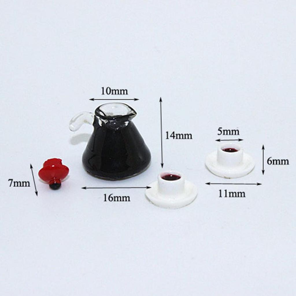 Cute Mini Coffee Pot Model Dollhouse Miniature Kids Toy Doll Home Accessories