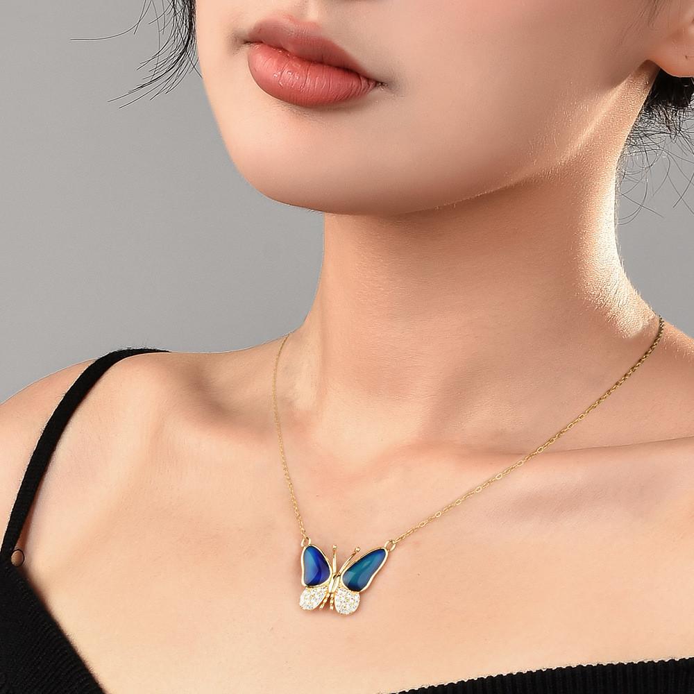 Modern Butterfly Magnetic Necklace With Customizable Color And Length For Women