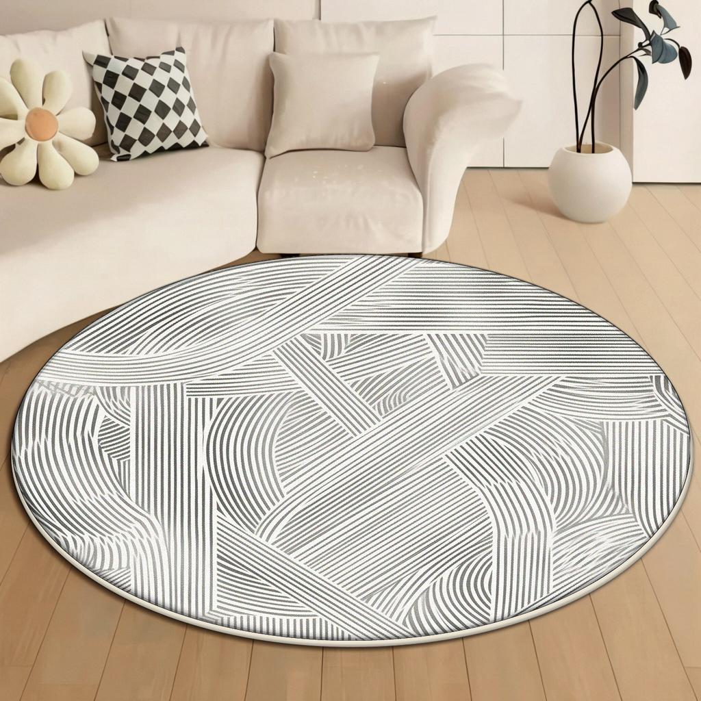 Moderner abstrakter runder Teppich für Wohnzimmerdekoration Schlafzimmer Bettseite Große Teppiche Lounge Büro Waschbare rutschfeste Fußmatten