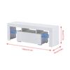 Low Board with TV Low TV Board with LED TV Width Mirror TV TV Living White BO-RION Storage, Stand, Type, Lighting, White, Rack, 130cm, Surface, Stand,