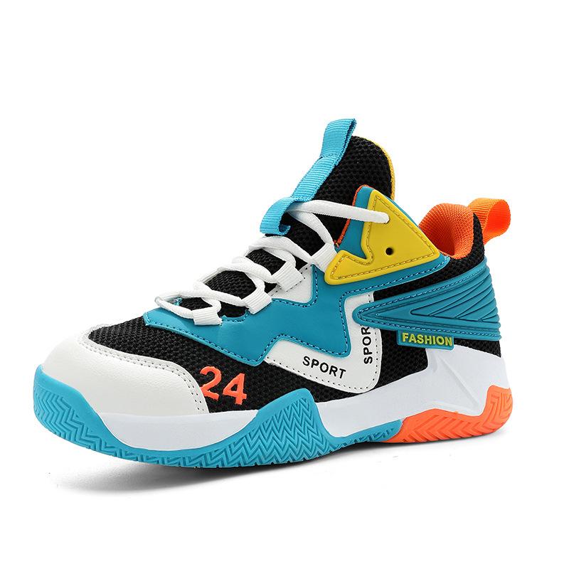 Cross-border new classmates children's sports shoes 6-12 years old leather wear-resistant basketball shoes dad shoes boys versatile trendy shoes