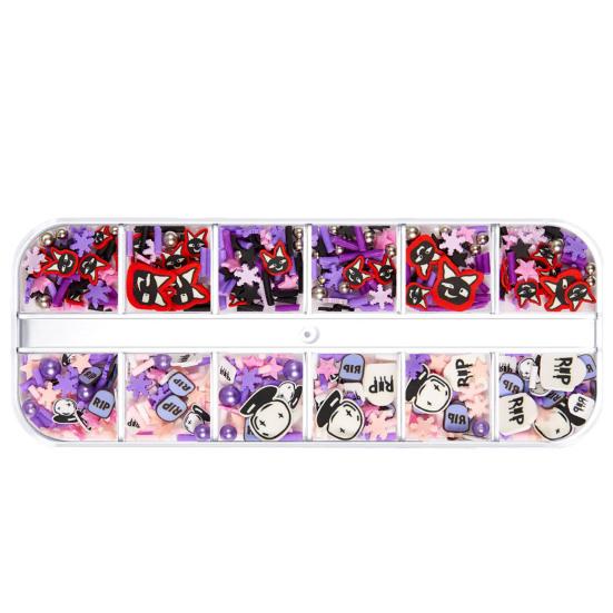 1 Box Nail Sequins Ultra-Thin Bright Color Shiny Visual Effect Enhance Atmosphere Soft Clay Halloween Themed