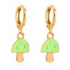 1 Paire Boucles d'Oreilles Pendantes Strass Forme Champignon Alliage Piercing Couleur Vive Boucles d'Oreilles à Clip Accessoire de Bijouterie