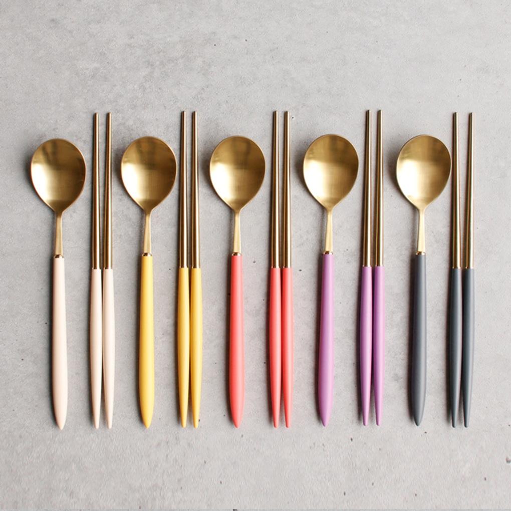 

(Stella) Gold Spoon Set - 5 colors Charcoal