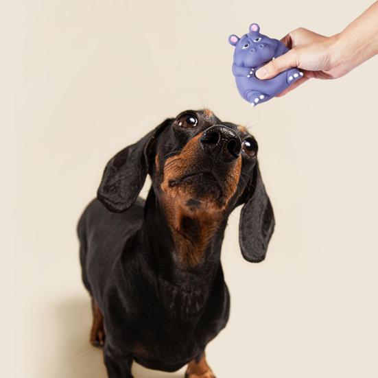 Squeaky Dog Chew Toy for Small Medium Large Dogs Cartoon Animal Design Interactive Latex Dog Toy for Anxiety Relief Teeth Cleaning