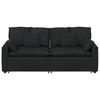 Modular Sofa with Cushions Black