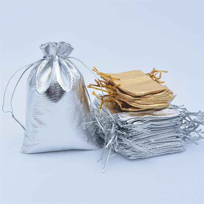 10 Sizes Gold Silver Color Organza Bag Jewelry Packaging Bag Wedding Party Favour Candy Bags Favor Pouches Drawstring Gift Bags