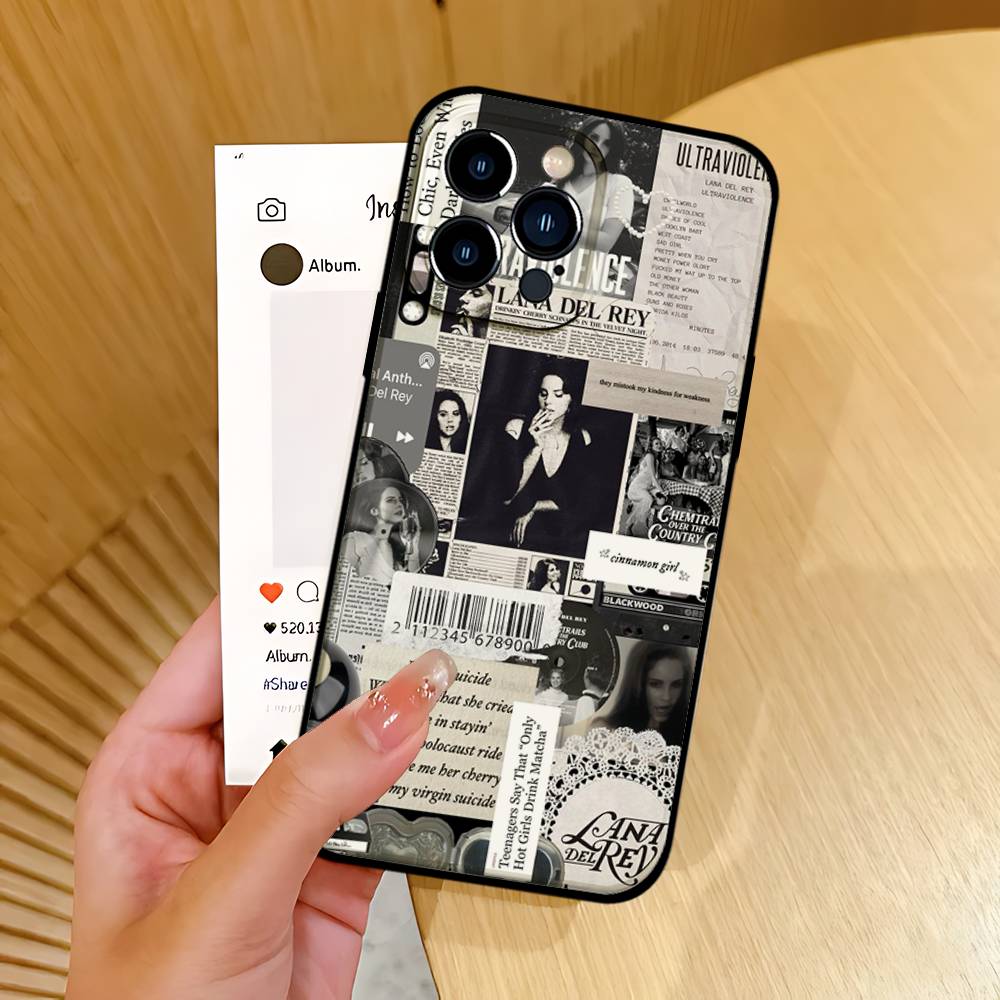 L-Lana Del Rey Singer Phone Case Black That Fits For IPhone 17,16,15,11,13,14 Pro Max,Plus,X,Xr,Xs Max,13Mini