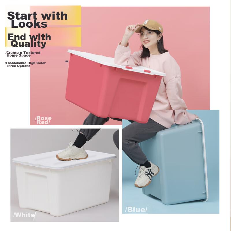 Citylong (Citylong) Plastic Clothing Storage Box Toy Organizer 49L White 1 Piece Without Wheels
