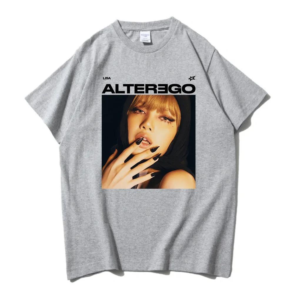 

BLACKPINK Lisa ALTER EGO Iconic Headscarf Portrait Graphic Black T-Shirt | K-Pop Fan Streetwear Merch Tee XXXL коричневий