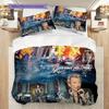 Johnny Hallyday Three-piece set (1 * duvet cover + 2 * pillowcase, without core) 2D Flat Christmas birthday gift Soft and comfortable Bedding set