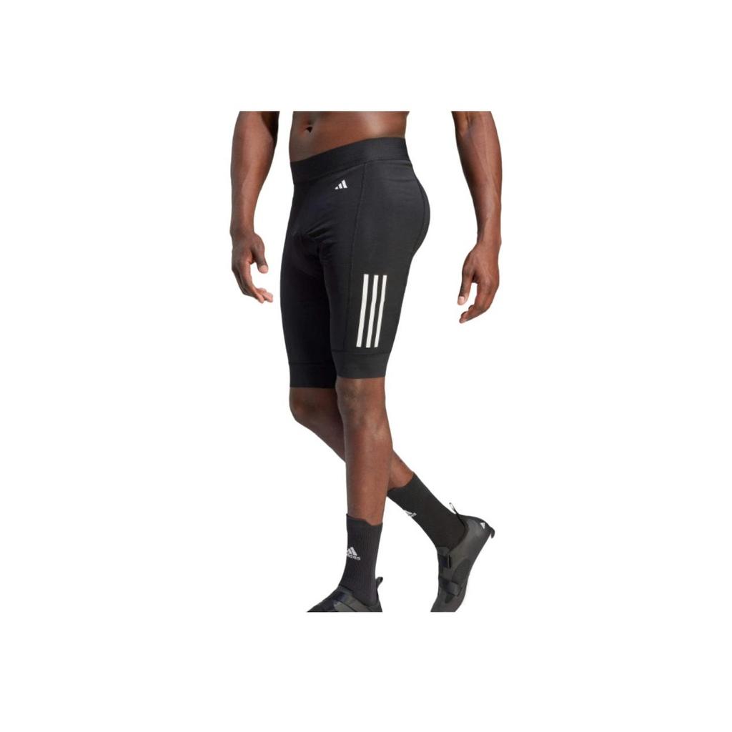 Adidas Drei Streifen Logo Print Mittelhohe Slim Fit Shorts Herrenshorts Schwarz Weiß IJ8335
