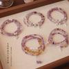 Natural Amethyst Bracelet Three-Circle Citrine Bracelet. Bangles Women Fashion Jewelry Accessories Gift