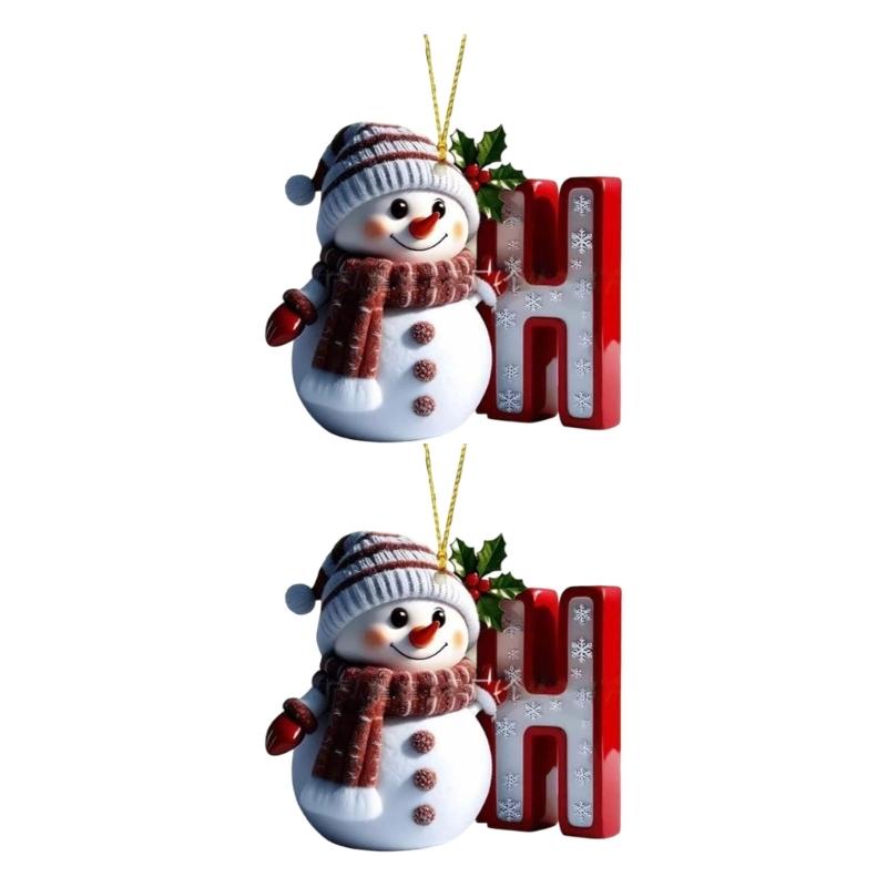 Shatterproof Acrylic Snowman Letter Hanging Ornament Christmas Tree Decoration For Festival Tree Wreath Window Display