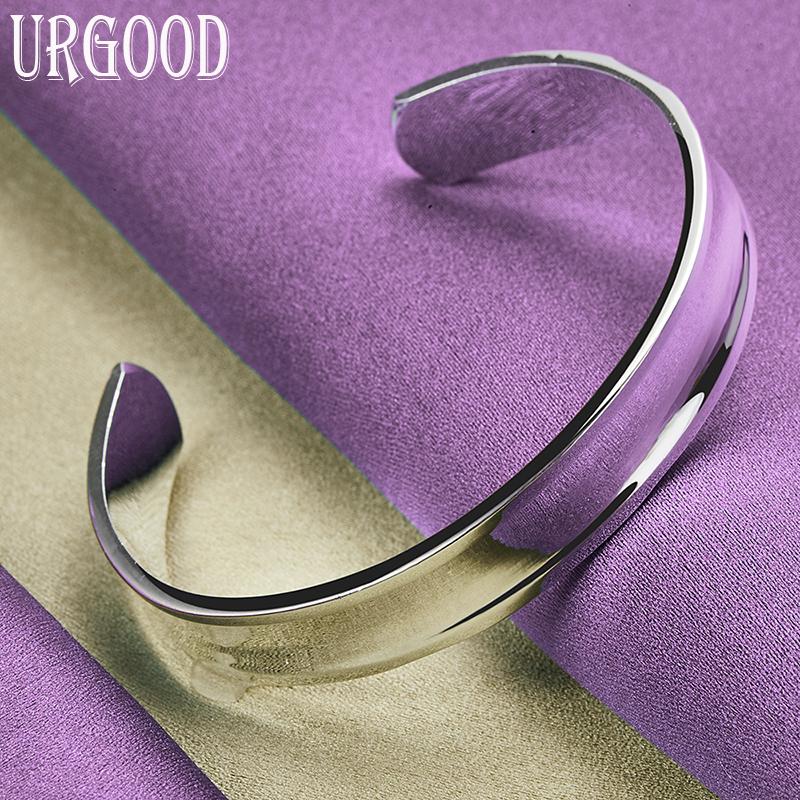 925 Sterling Silber Glatte Öffnung 12mm Armband Modeschmuck