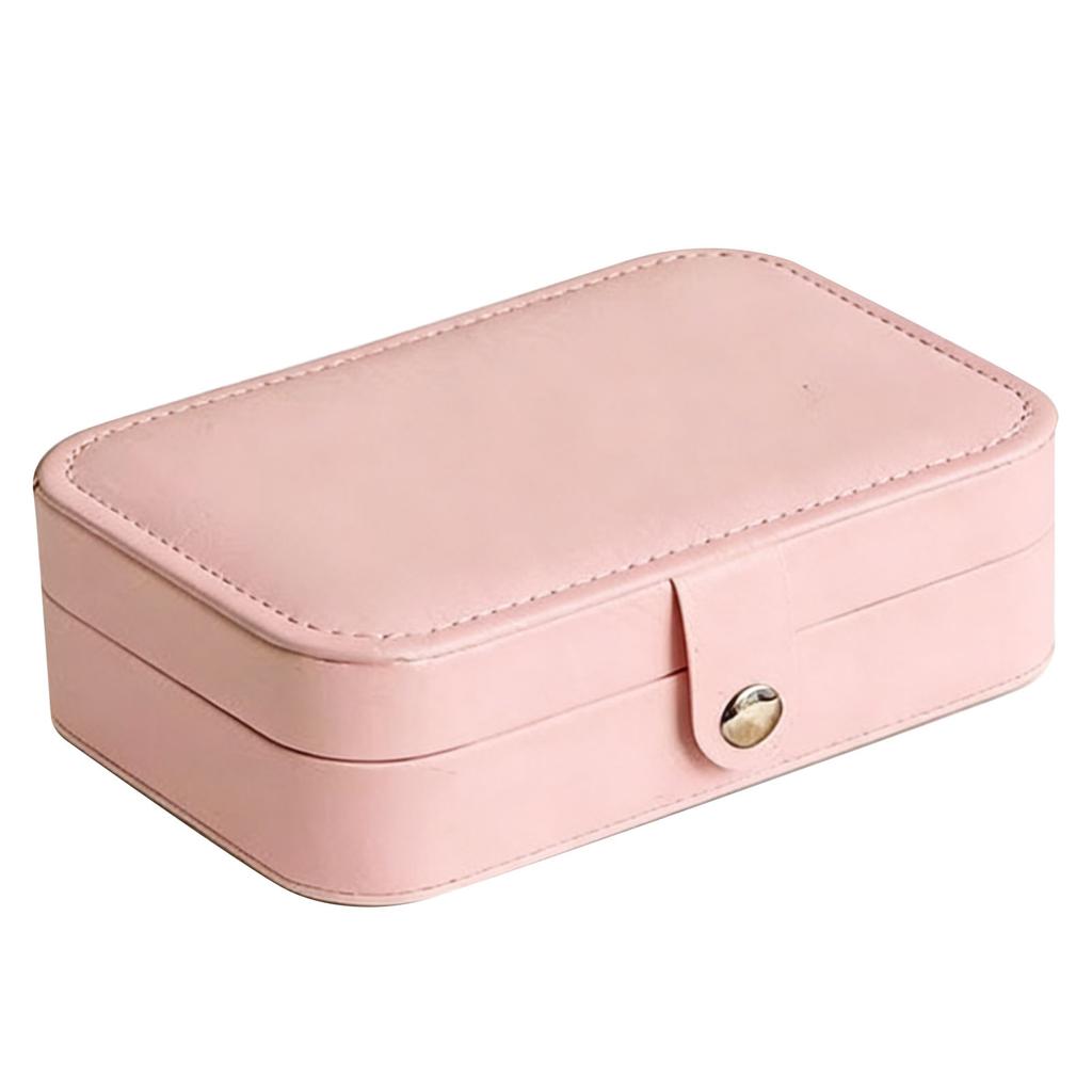 Travel Jewelry Box PU Leather Soft Velvet Lining Small Jewelry Case Portable Earrings Rings Necklaces Organizer Roseate