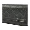 Gucci Metal Plaque Monogram Embossed Long Flap Leather Wallet Women Wallet Black 233112-AA61R-1000