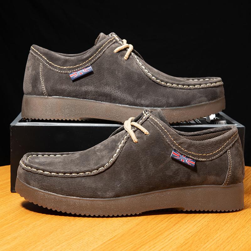 Fashion Autumn Winter Men's Casual Shoes Suede Leather Work Shoes Male Platform Business Shoes Outdoor Antiskid Walking Shoes Men Sneake