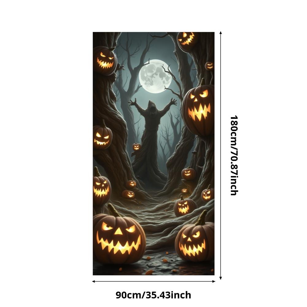 Jack O Lantern Banner Starry Sky Forest Theme Banner Pumpkin Banner Halloween Theme Spooky Decoration For Autumn Celebration