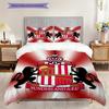 Sunderland Afc Emblem Radiance Dreiteiliges Set (1 Bettbezug + 2 Kissenbezüge, ohne Füllung) 2D flaches Weihnachts-Geburtstagsgeschenk
