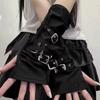 Hip-hop Style Metallic Long Half Finger Gloves for Female Role-playing Stage Performances Elastic Adjustable Personalized Gloves