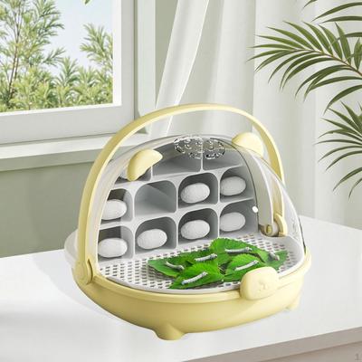 Insekten-Habitatbox für Seidenraupen mit Transportfunktionen und Beobachtungsraum