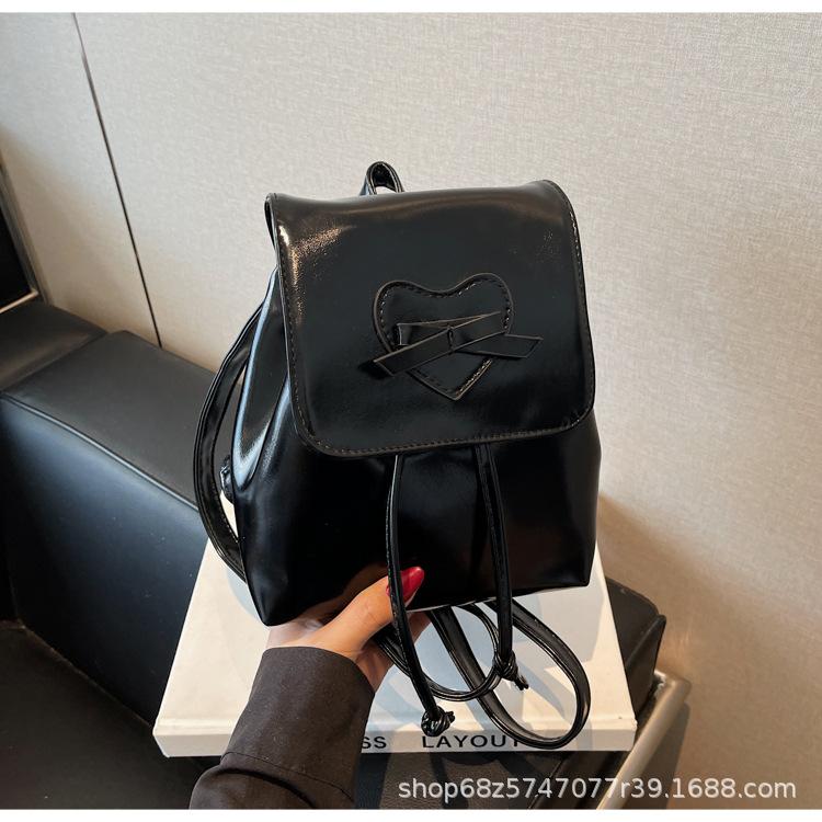 Korean bow shoulder bag women's bag 2025 new trendy fashion backpack cute handbag shoulder bag school bag