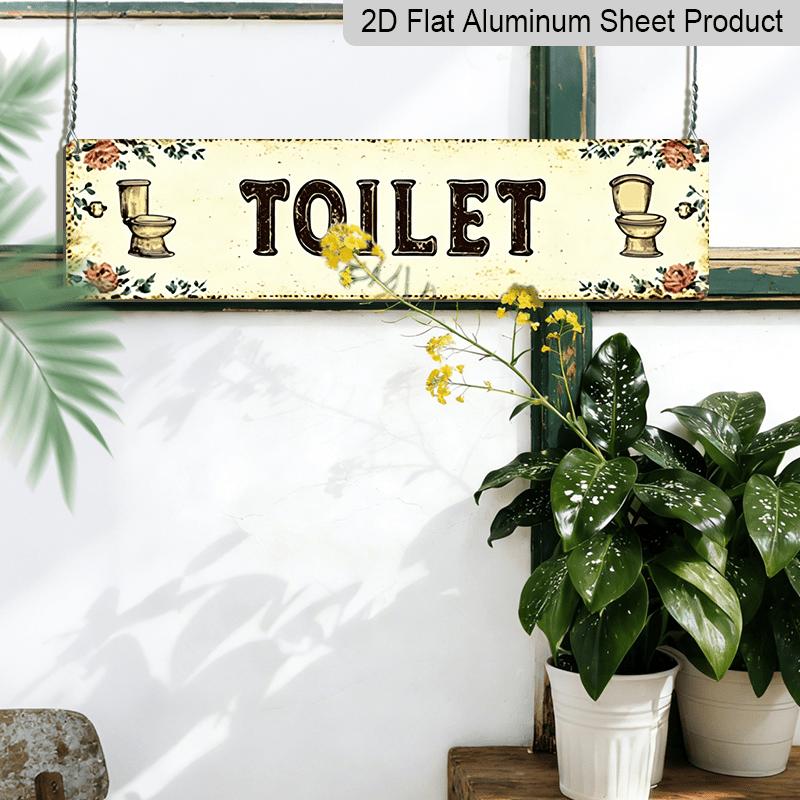 2D Plane, Retro Toilet Metal Sign, Aluminum Decorative Signsuitable for Hanging Decorative Signs On The Walls of Bathrooms, Kitchens, Farmhouses, and