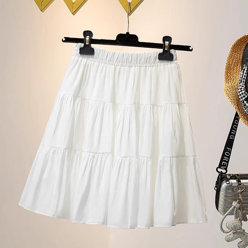 

Женская летняя короткая плиссированная юбка большого размера с высокой талией, А-силуэта, многоярусная, повседневного дизайна, стройнящая, универсальная, подходит ко всему XS