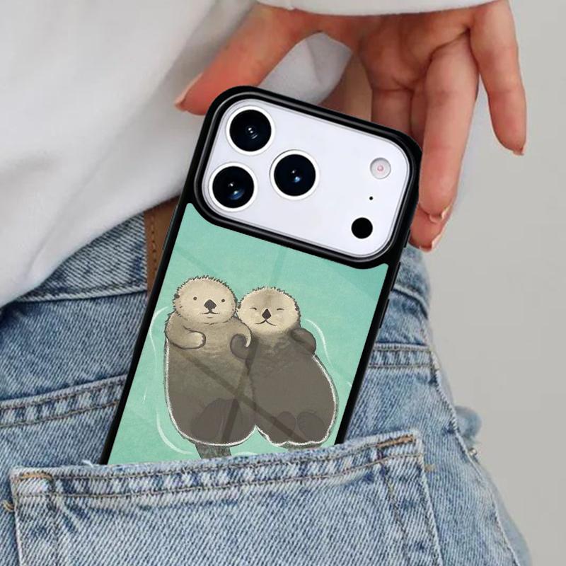 Tier Otter Niedliche Handyhülle für iPhone 16e 15 14 13 12 17 Pro Max Plus Air 17pro Hülle Coque