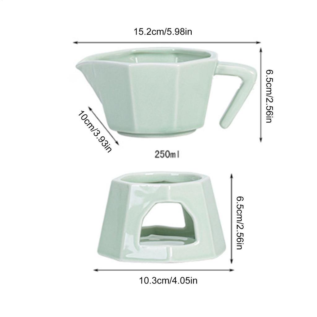 Small Fondue Pot Butter Warmer Melting Even Heating Chocolate Fondue Cup Ceramic Mug for Birthday Christmas Holiday Party Office
