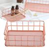 Desktop Storage Basket  Gold Metal Grid Fruit Clothing Table Organizing Storaging