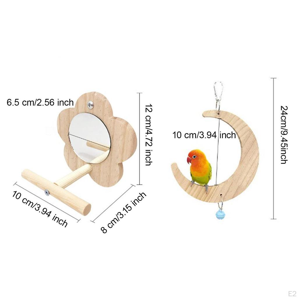 Hanging Swing for Parakeets, Moon Shape Perch Bird Climbing and Play