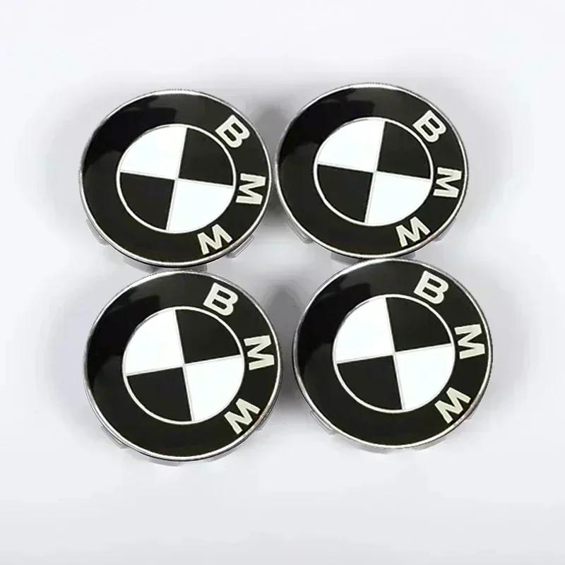 OKZA7 4pcs 56mm 68mm Car Logo Wheel Center Hub Caps ABS Tire Cover Sticker For BMW X1 X3 X5 X6 Z4 E60 E38 E53 E70 E85 Accessories