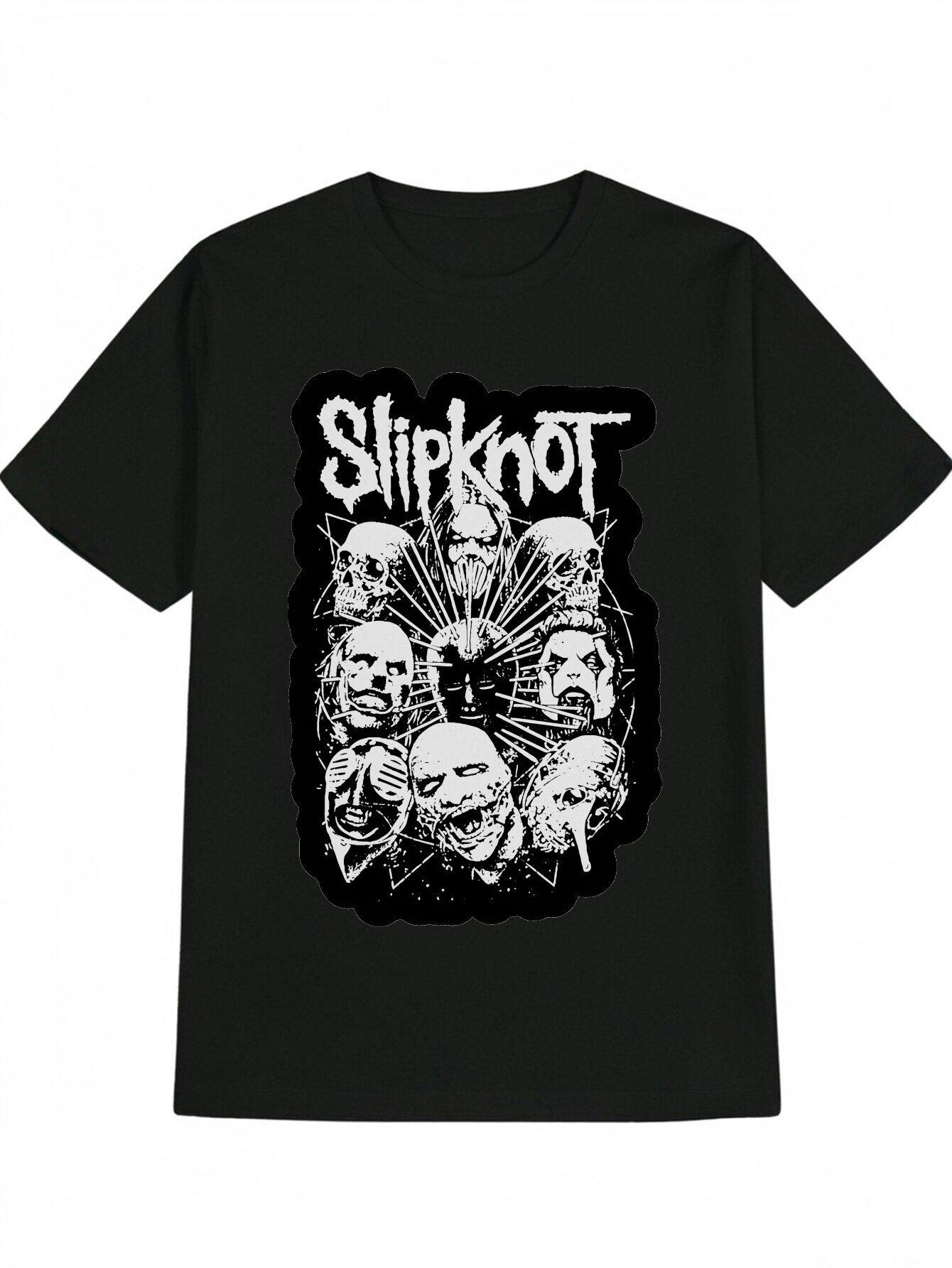Vintage Horror Graphic T-shirt - SLIPKNOT Band Theme Dark Humor Print L