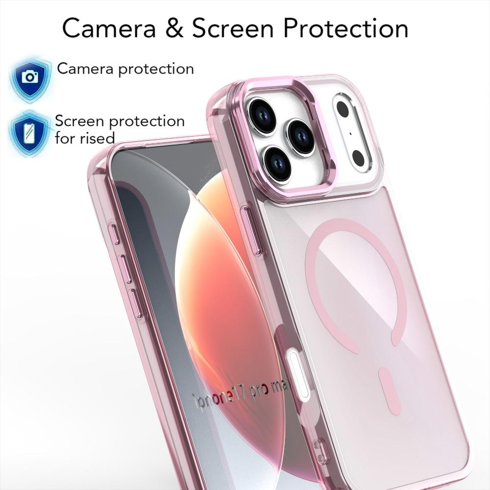 Kovové pouzdro na telefon Magsafe s ochranou objektivu pro iPhone 17 Pro Max 7 Air 16 15 14 13 12 Pro Max Bezdrátové nabíjení Změna barvy Kryt