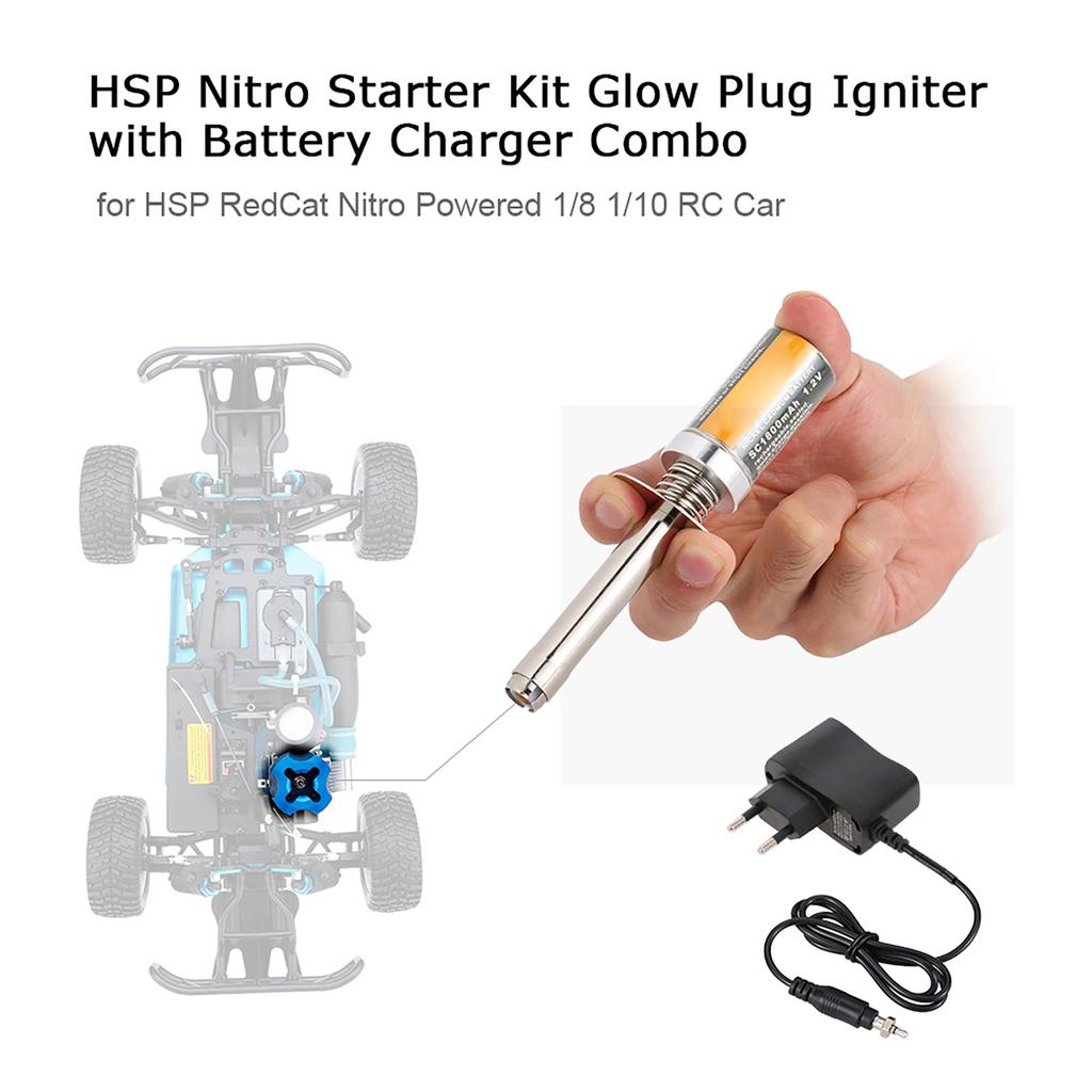 Starter Kit Glow Plug Igniter with Battery   Combo for       Powered 1Celsius8 1Celsius10 RC Car