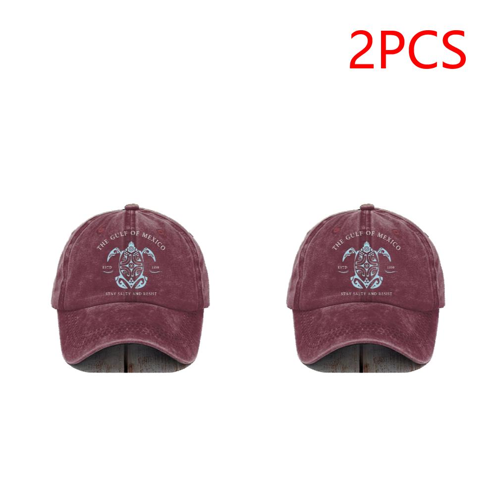 2PCS Washed Cotton Baseball Cap Retro Cotton Hat Adjustable Trucker Hat Plain Cap Outdoor Sports Sun Hat for Men Women Unisex