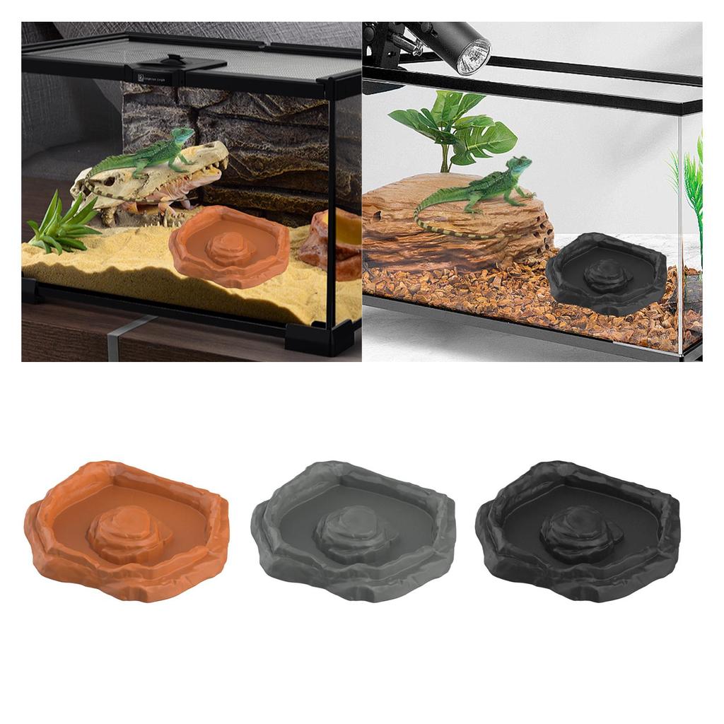 Reptilien Futter Napf Tank oder Aquarium Zubehör Reptilien Wassernapf Futterschale für Bartagame Gecko Eidechse Schildkröte Einsiedlerkrebs