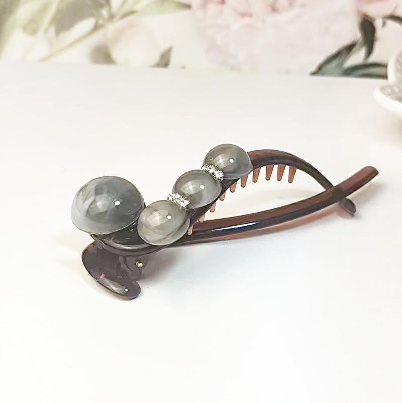 Rhinestone Bead Non-Deforming Duckbill Hair Clip for Voluminous Updos