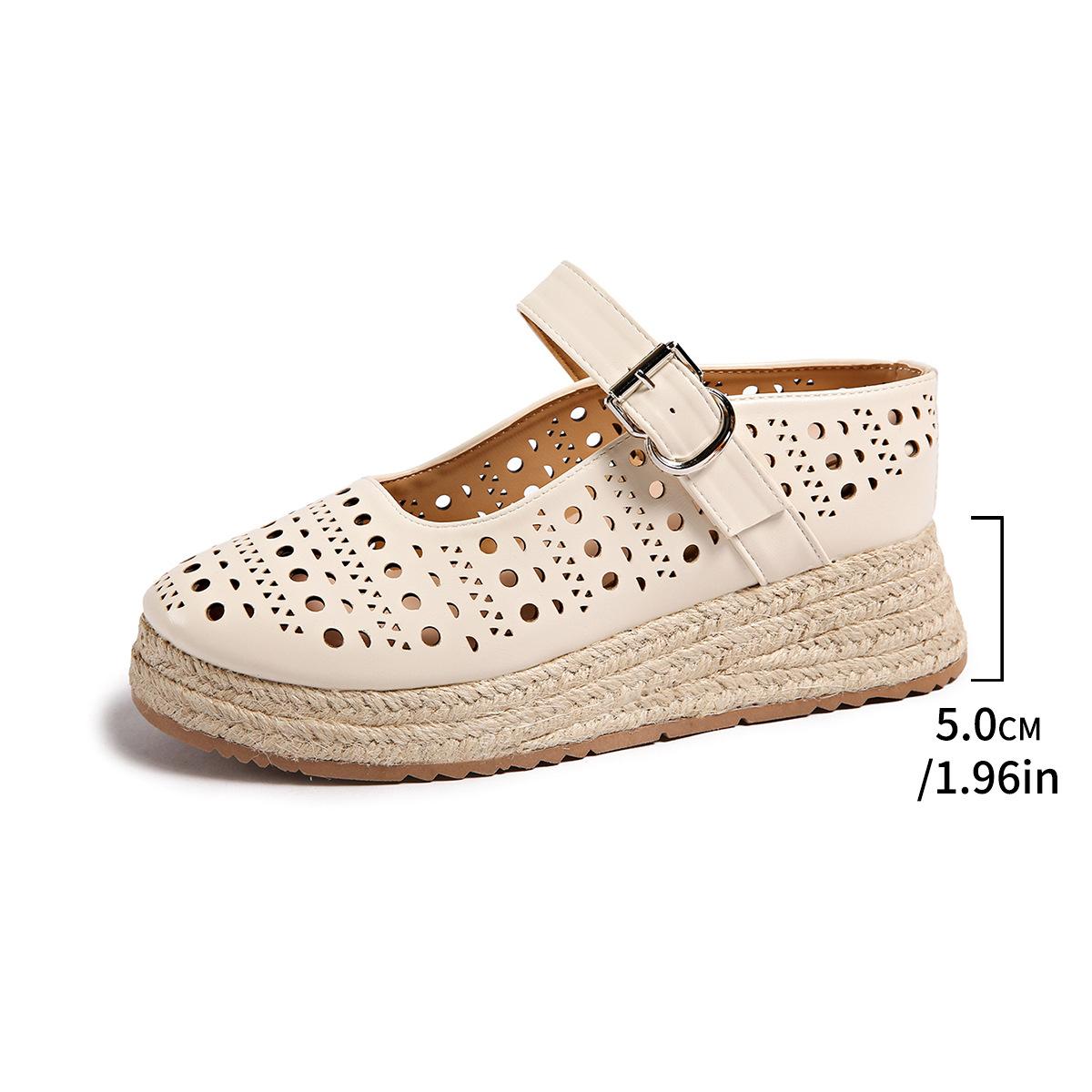 Simple Women s Shoes - Low-cut Single Shoes - Sandals 35 бежевый