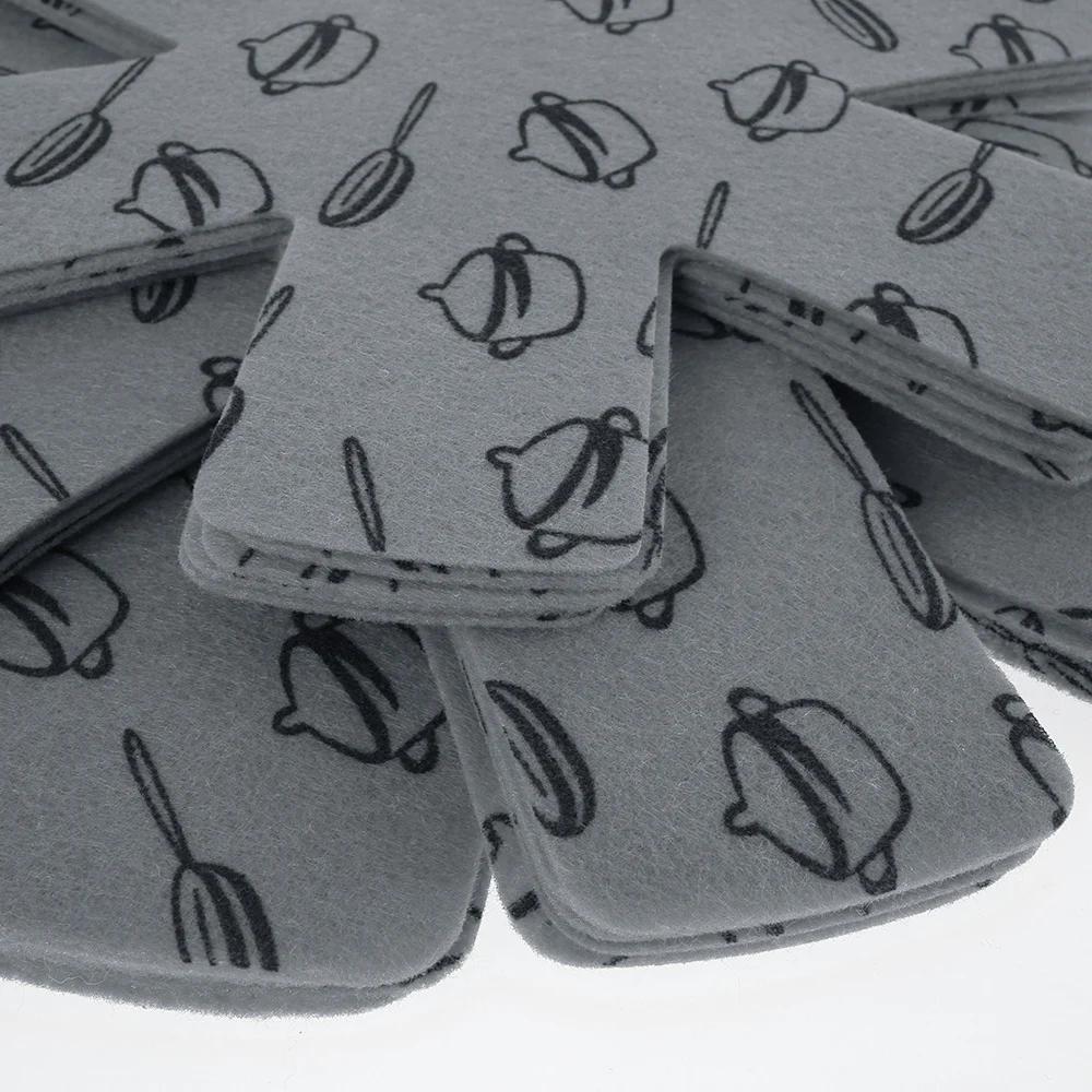 15 st Gryt- och pannskydd Grå/Röd Halkfri Tryck Avdelningsdynor för att Förhindra Repor Separera och Skydda Ytor för Köksredskap