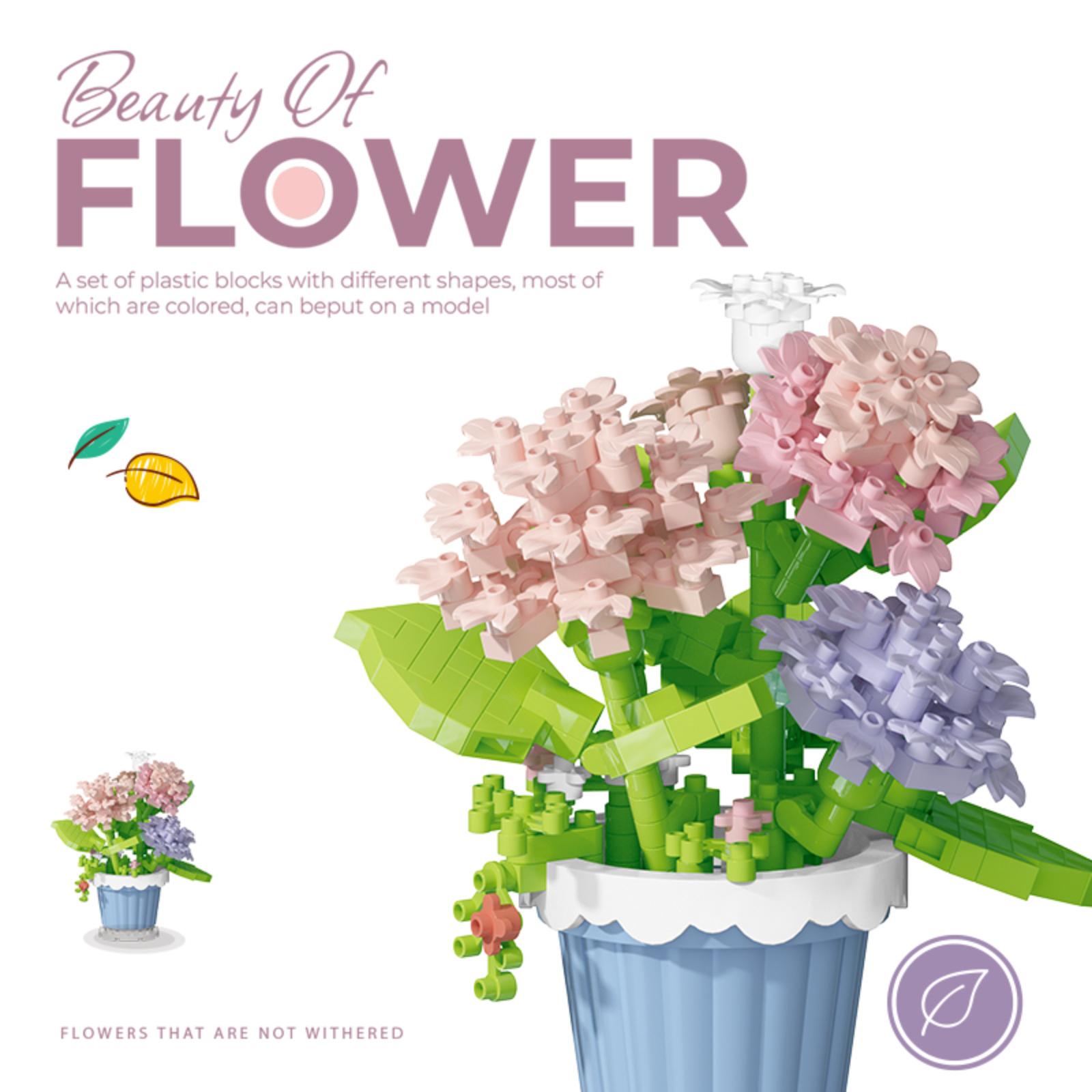 

Конструкторы в горшках имитируют сочные цветочные букеты, креативные головоломки, вечные цветы, предметы интерьера