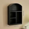 Sturdy Wooden Desktop Organizers Cabinet Clear Glass Front Panel Multipurpose Storage For Home Office Decors
